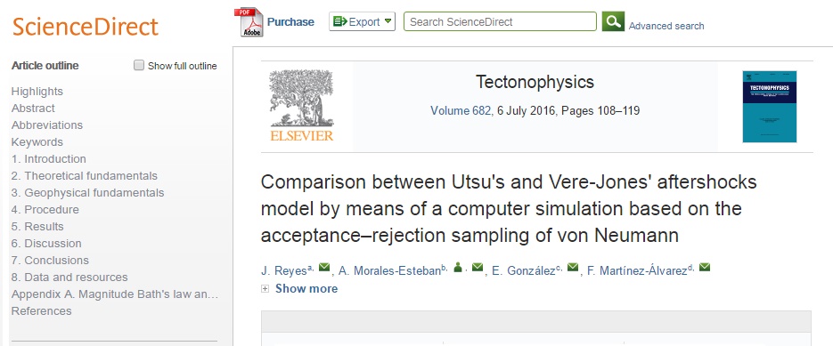 Comparison between Utsu's ande Vere-Jones' - acceptance-rejection sampling of von Neumann